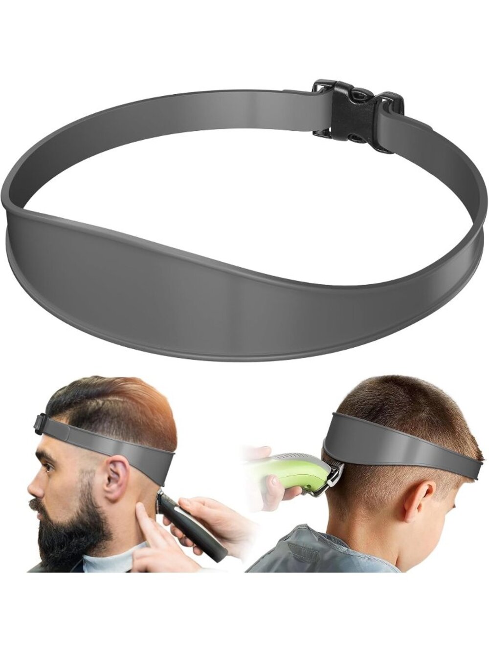 New Adjustable Hair Trimming Guide and Neckline Shaving Template, Grey